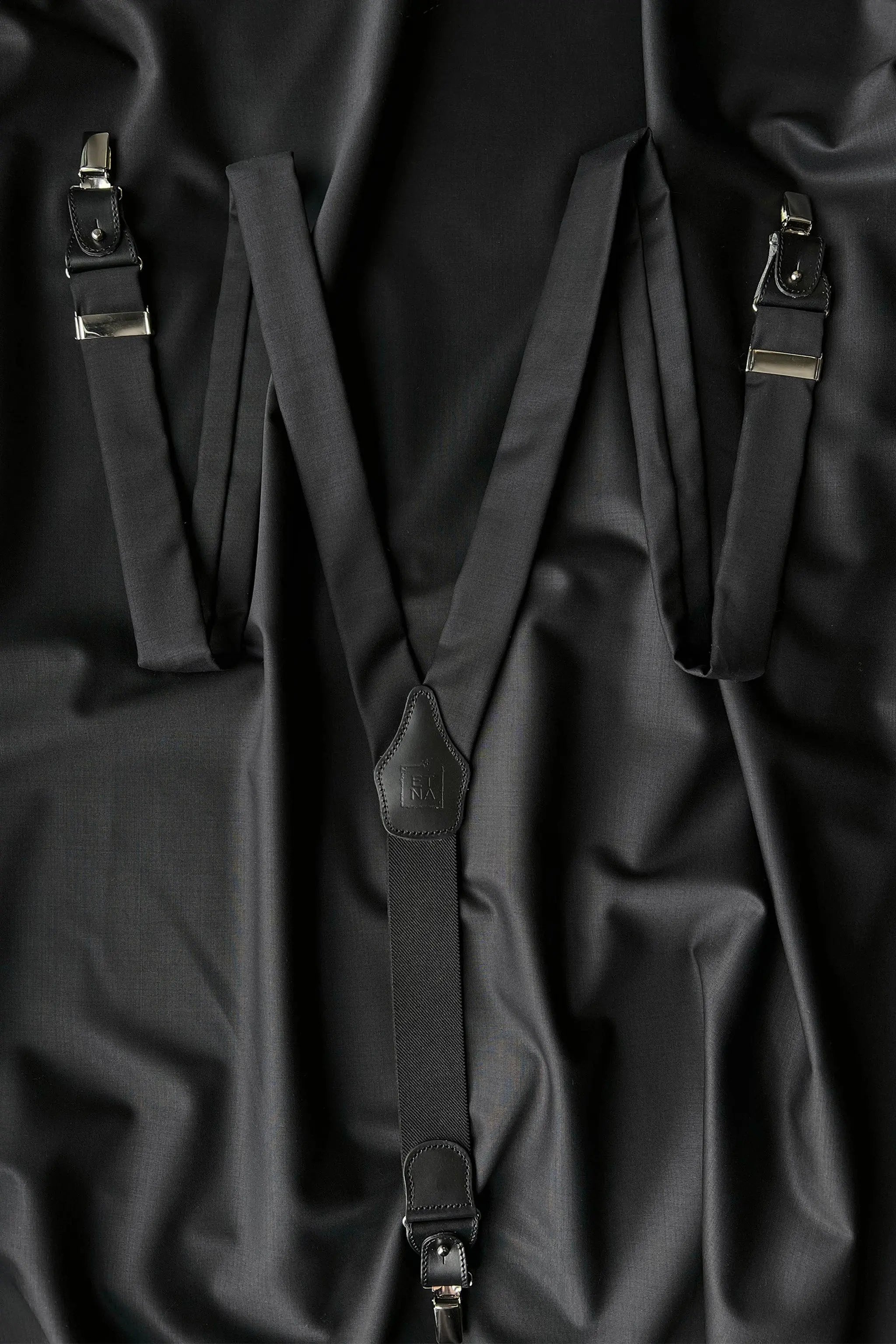 Liza Black Ultra-Fine Virgin Wool Suspenders ETNA