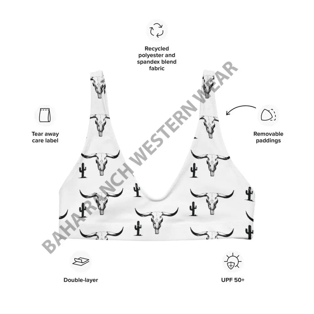 Yeehaw Bullhead Cactus Bikini Top Baha Ranch Western Wear
