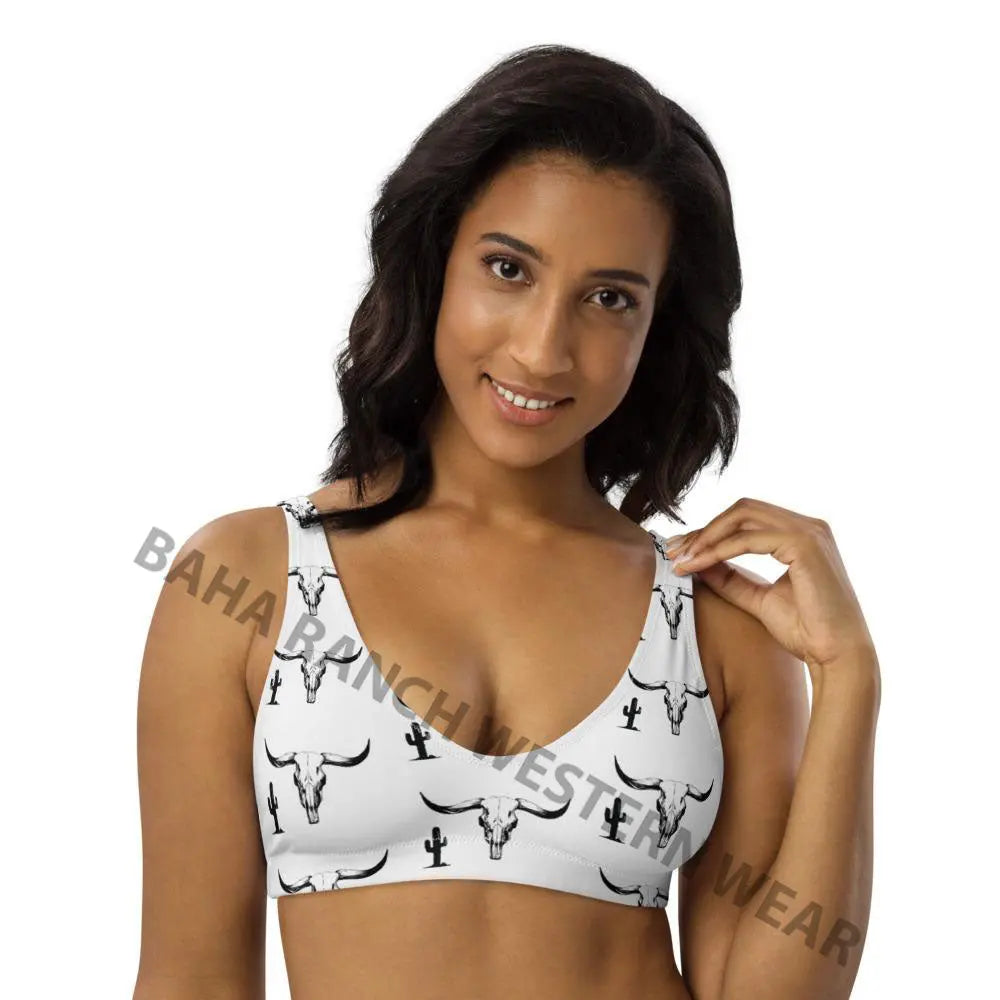 Yeehaw Bullhead Cactus Bikini Top Baha Ranch Western Wear
