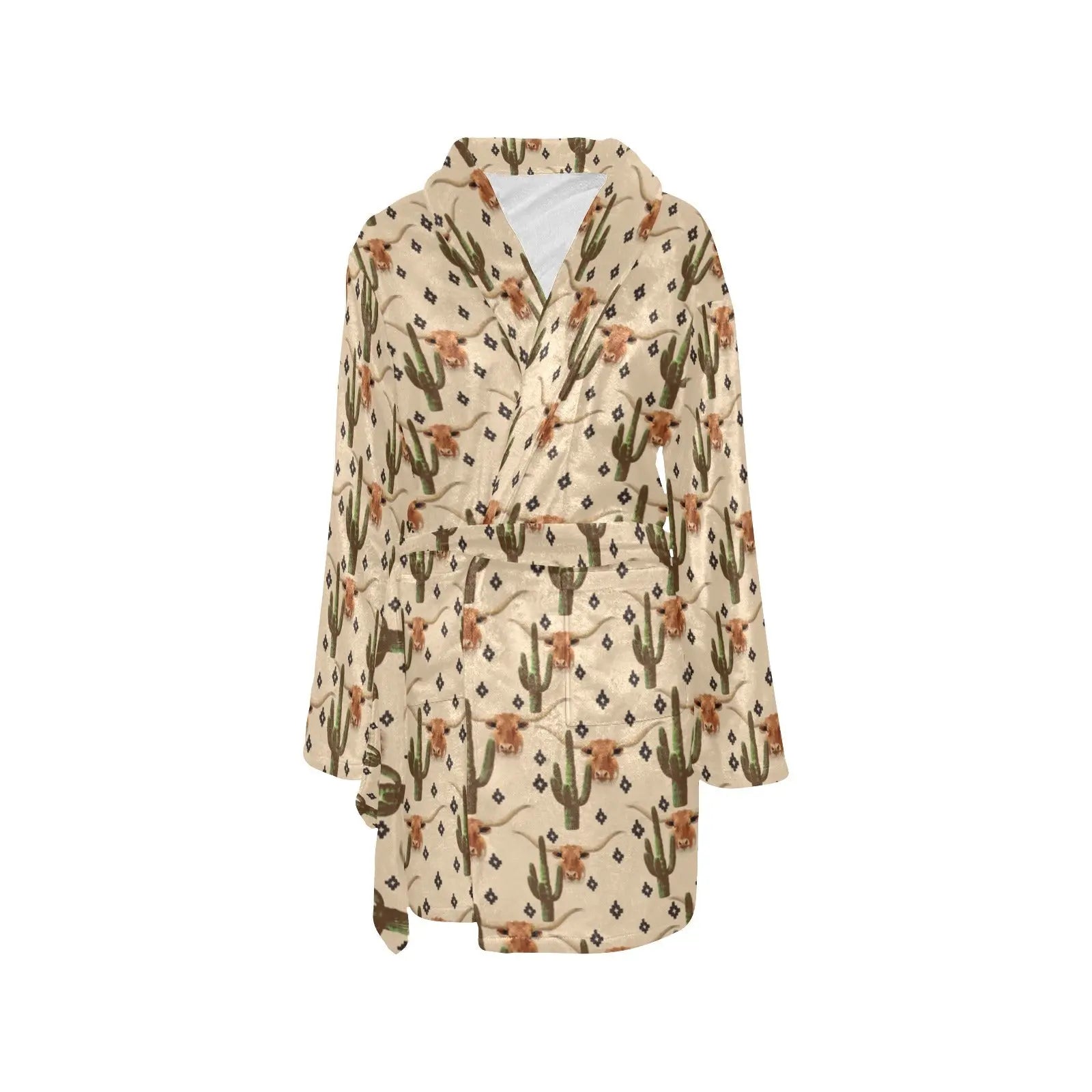 Longhorn Cactus Women's Western Bath Robe Baha Ranch Western Wear