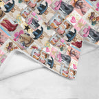 Danilo Painted Cowgirl Collage Throw Blanket 60" x 80 Made in America Baha Ranch Western Wear