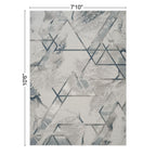 Geometrix GC_DIM1006 Gray 7 ft. 10 in. x 10 ft. 6 in. Contemporary Area Rug with Geometric 3D Effect