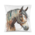 Baha Ranch Fancy Horse on White Velvety Soft Pillow Case Made in America Baha Ranch Western Wear