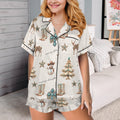 Baha Ranch Christmas Spirit Cowgirl Western Cowboy Satin Short Pajama Sets Baha Ranch Western Wear