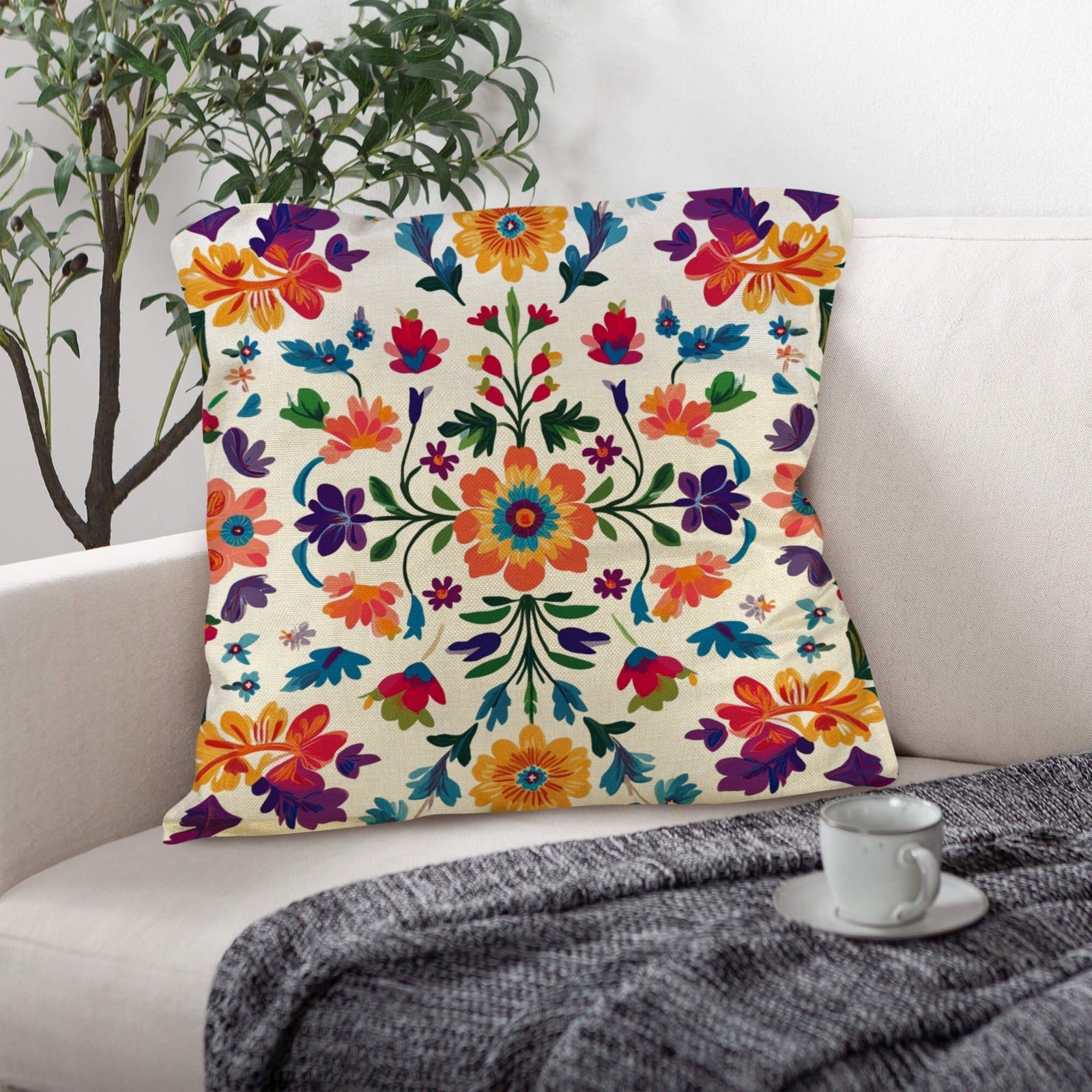 Colores de Mexico Floral Pillow Case Custom Pillow Case Made in America Baha Ranch Western Wear