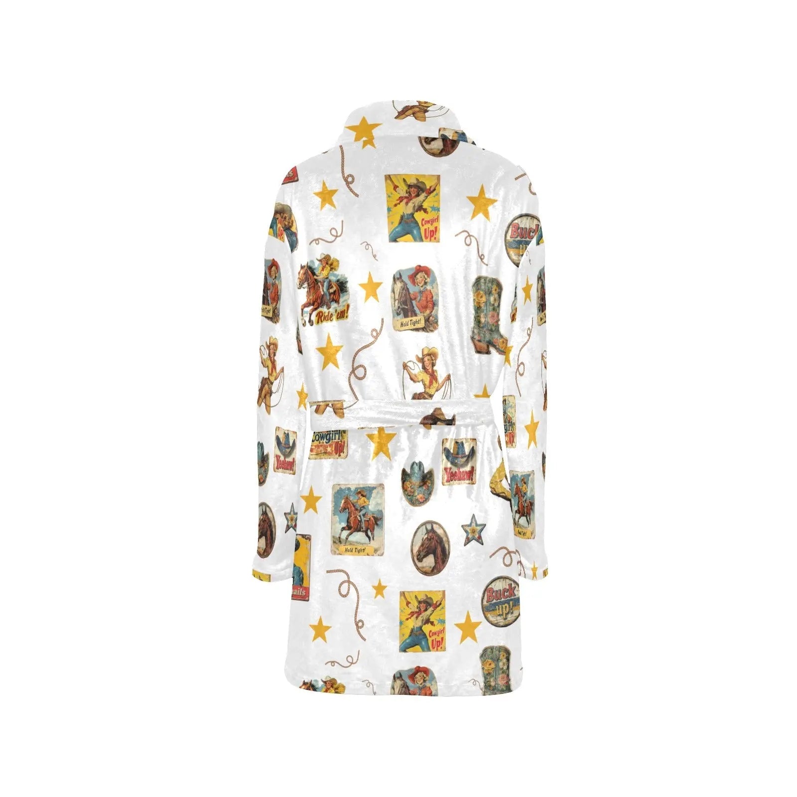 Baha Ranch Vintage Cowgirl Collage Women's Western Bath Robe Baha Ranch Western Wear