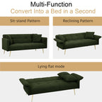 70.1 'futon sofa bed, convertible double sofa bed with folding armrests for living rooms and small Spaces