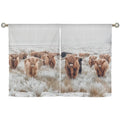 Highland Cow Curtains Window Curtain 28"x40" (2-Piece) Made in America Baha Ranch Western Wear