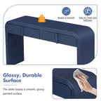 TREXM Modern Console Table with 2 Storage Drawers, Fluted Entryway Table with Rounded Silhouette for Hallway Living Room and Entryway (Navy Blue)