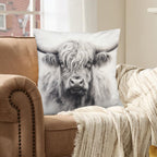 Baha Ranch Black White Highland Velvety Soft Pillow Cover Made in America Baha Ranch Western Wear