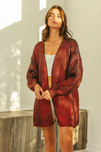 BiBi Metallic Knit V-neck Open Sweater Cardigan