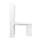 L-Shaped Corner Computer Desk  for Home Office or Study desk, Study Modern Style Table with Drawers, Bookshelf & Hutch, 2-in-1 L-Shaped Design, Large Working Space,white