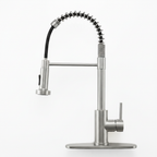 Kitchen Faucet with Pull Down Sprayer Industrial 1 Handle 1 Hole Or 3 Hole Faucet for Farmhouse Camper Laundry Utility Rv Wet Bar Sinks, Stainless Steel, Brushed Nickel