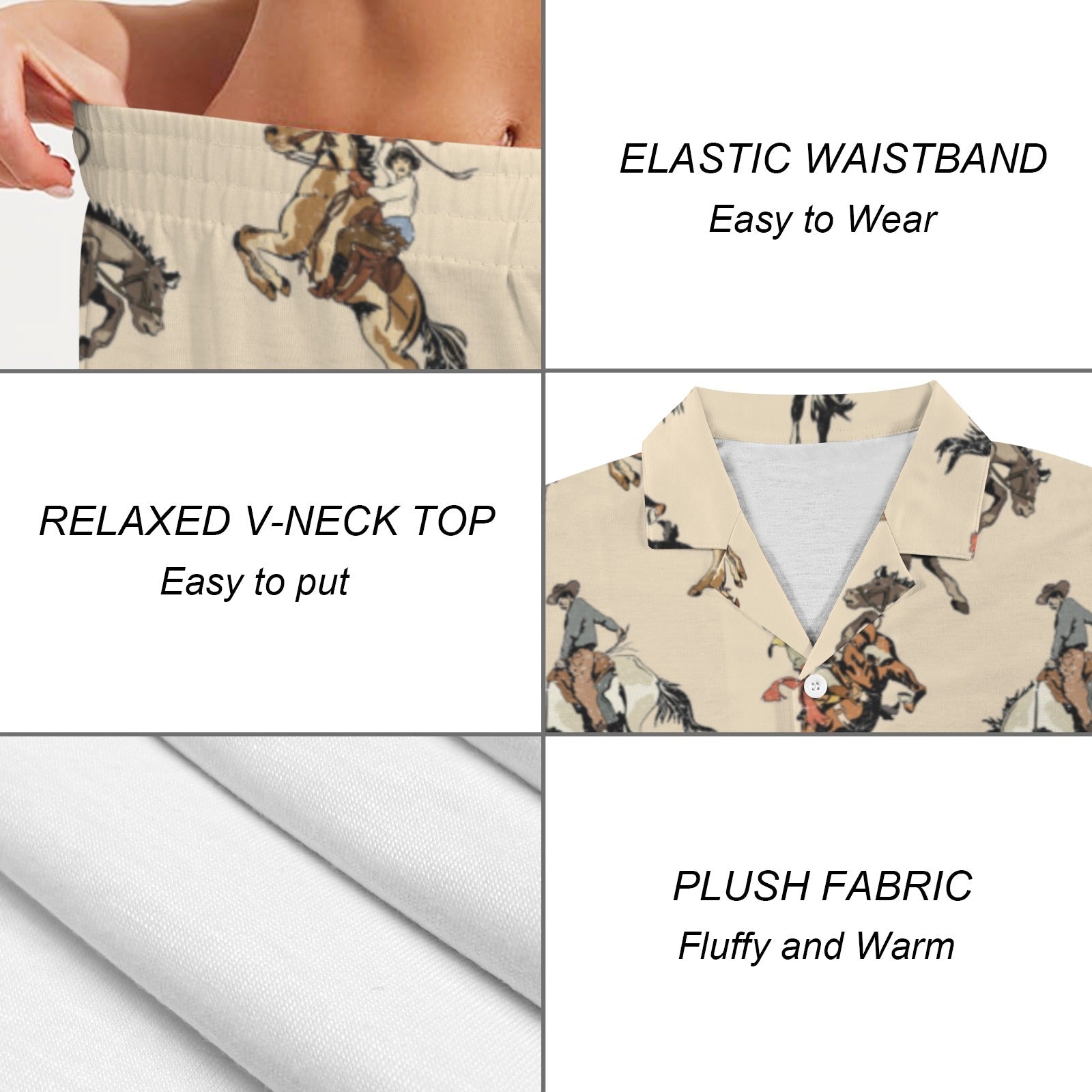 Baha Ranch Vintage Cowgirl Women's Pajamas Made in America Baha Ranch Western Wear
