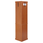 Corner Lighted Curio Cabinet Corner Glass Cabinet Lighted Curio Cabinet Corner Display Case for Living Room, Curio Cabinet, Antique collection, Wine,Bar Glass Storage Light Included,Dark oak