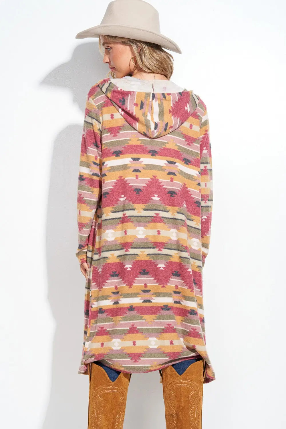 Aztec Hooded Cardigan Made in America Baha Ranch Western Wear