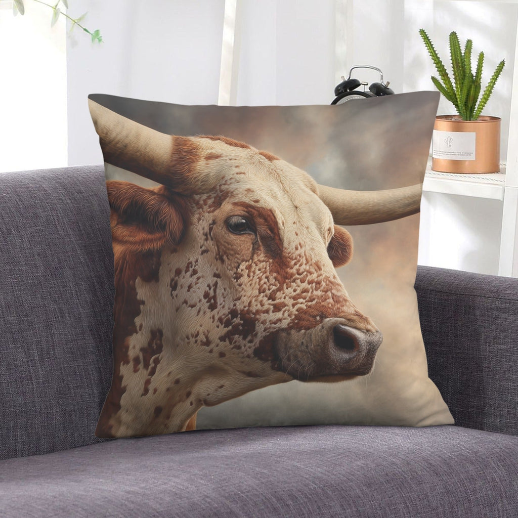 Baha Ranch Western Ranch Bull Velvety Soft Pillow Cover Made in America Baha Ranch Western Wear