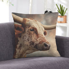 Baha Ranch Western Ranch Bull Velvety Soft Pillow Cover Made in America Baha Ranch Western Wear