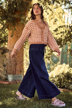 SO ME Soft Chenille Yarn Textur Button Sweater Cardigan