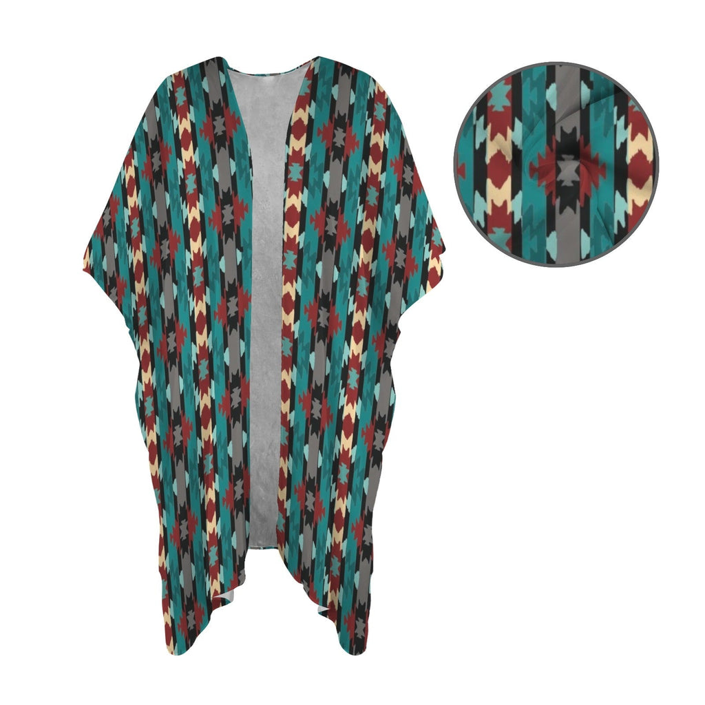 Baha Ranch Southwestern Aztec Duster Kimono Coverup Baha Ranch Western Wear