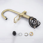 CINCOSKY High Arc Pull-Down Kitchen Faucet with Dual Function Sprayer in Brushed Gold Stainless Steel