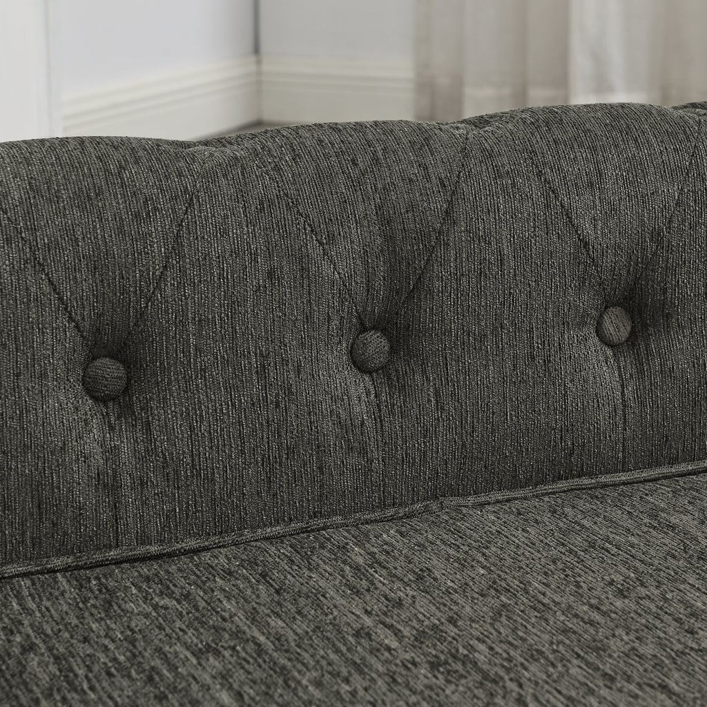 Modern Style Elegant Rectangle Pet Bed for Small and Medium Dogs, Durable Elevated Dog Sofa, Dark Grey Foam