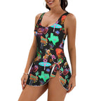 Baha Ranch Vegas Neon Skirted Swimsuit Baha Ranch Western Wear