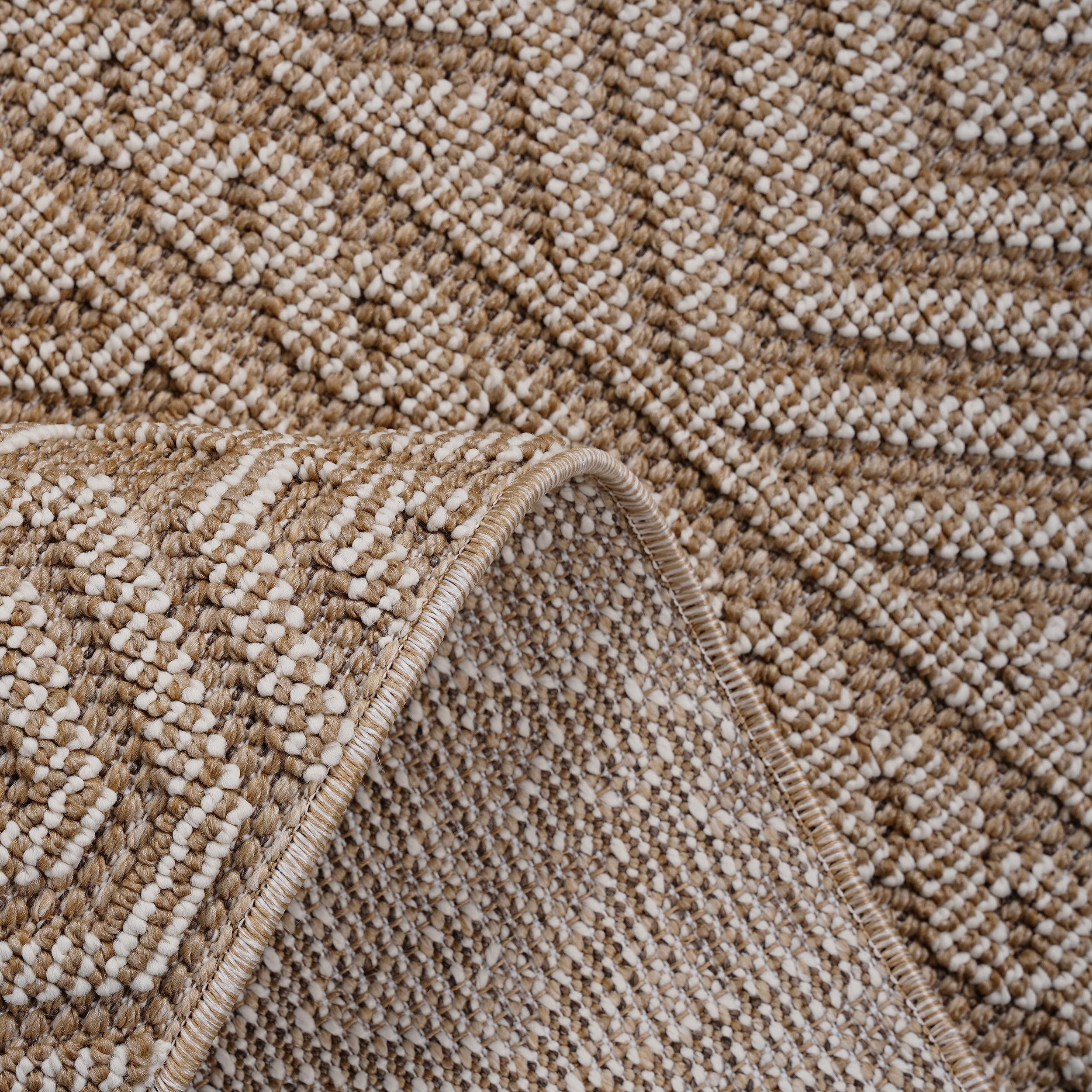 NAAR Guros Collection 5X7 Mocha / Geometric Indoor / Outdoor Area Rug