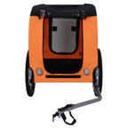Large Folding Bike Trailer for Dogs – 66LB Capacity All-Terrain Pet Carrier, Durable Steel Frame for Cycling, Jogging, Camping & Outdoor Adventures, Black-Orange