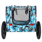 Outdoor Heavy Duty Collapsible Pet Bike Trailer with 16-Inch All-Terrain Wheels & Universal Hitch – Foldable Dog/Cargo Carrier Cart for Bicycles, blue+black
