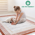 NAAR MARFI Collection 8X10 Brown / Ivory / Bordered Area Rug