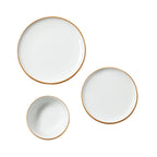 12 PCS Dinnerware Set Ceramic Plates and Bowls Sets Service for 4 White