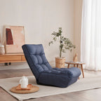 Single sofa reclining chair Japanese chair lazy sofa tatami balcony reclining chair leisure sofa adjustable chair,Navy
