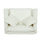 Lazy sofa chair, comfortable single-person sofa chair, with a backrest and soft seat cushion, having armrests on both sides, suitable for living room and bedroom - Beige