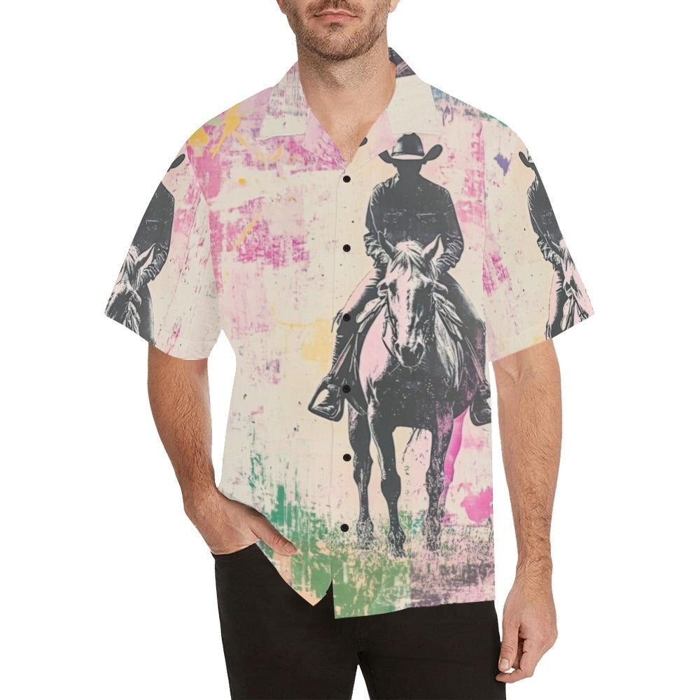 Baha Ranch Retro Pop Western Trail Ride Men's Camp Shirt Baha Ranch Western Wear