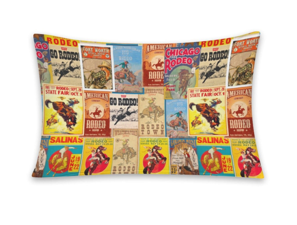 Baha Ranch Vintage Rodeo Poster Pillow Case Made in America Baha Ranch Western Wear