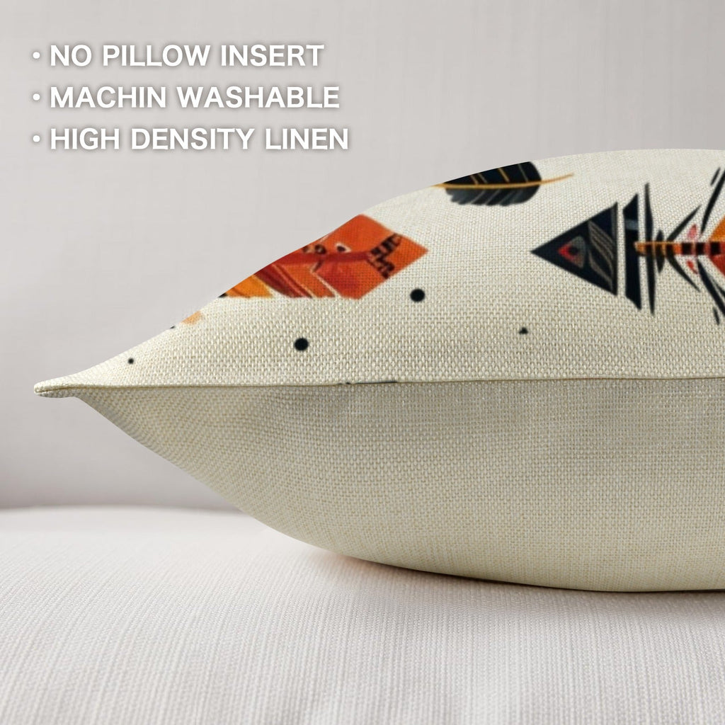 Aztec Feathers Pillow Case Made in America Baha Ranch Western Wear