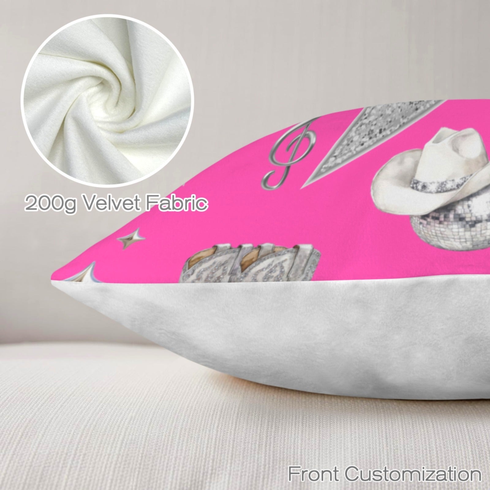 Baha Ranch Pink YEEHAW Velvety Soft Pillow Case Made in America Baha Ranch Western Wear