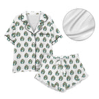 Baha Ranch Turquoise Naja White Satin Ruffle Pajama Set Baha Ranch Western Wear