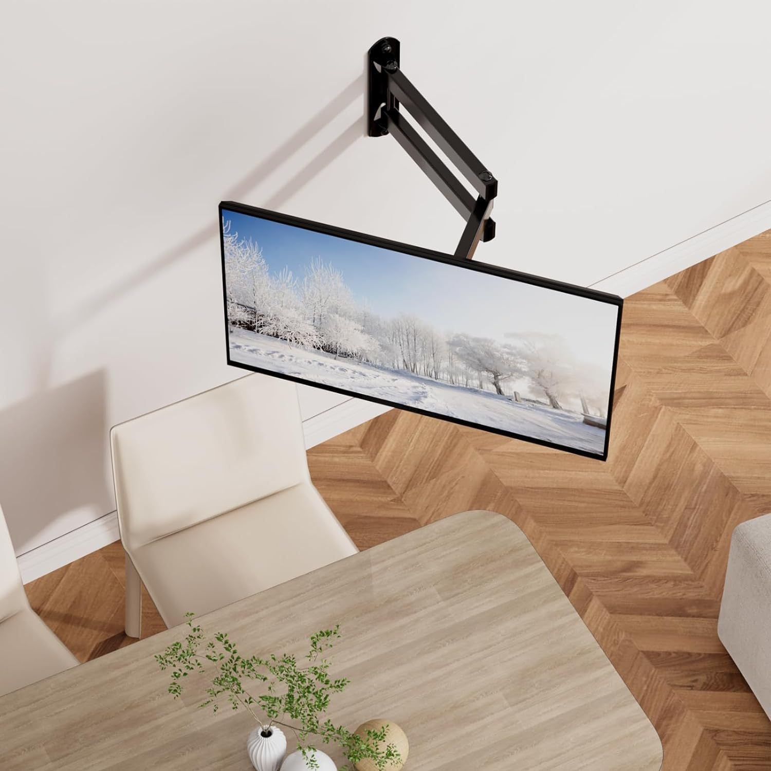 Three-arm Rotating Telescopic TV Bracket