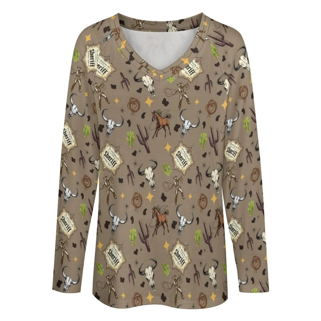 Baha Ranch Western Print Long Sleeve Top Baha Ranch Western Wear