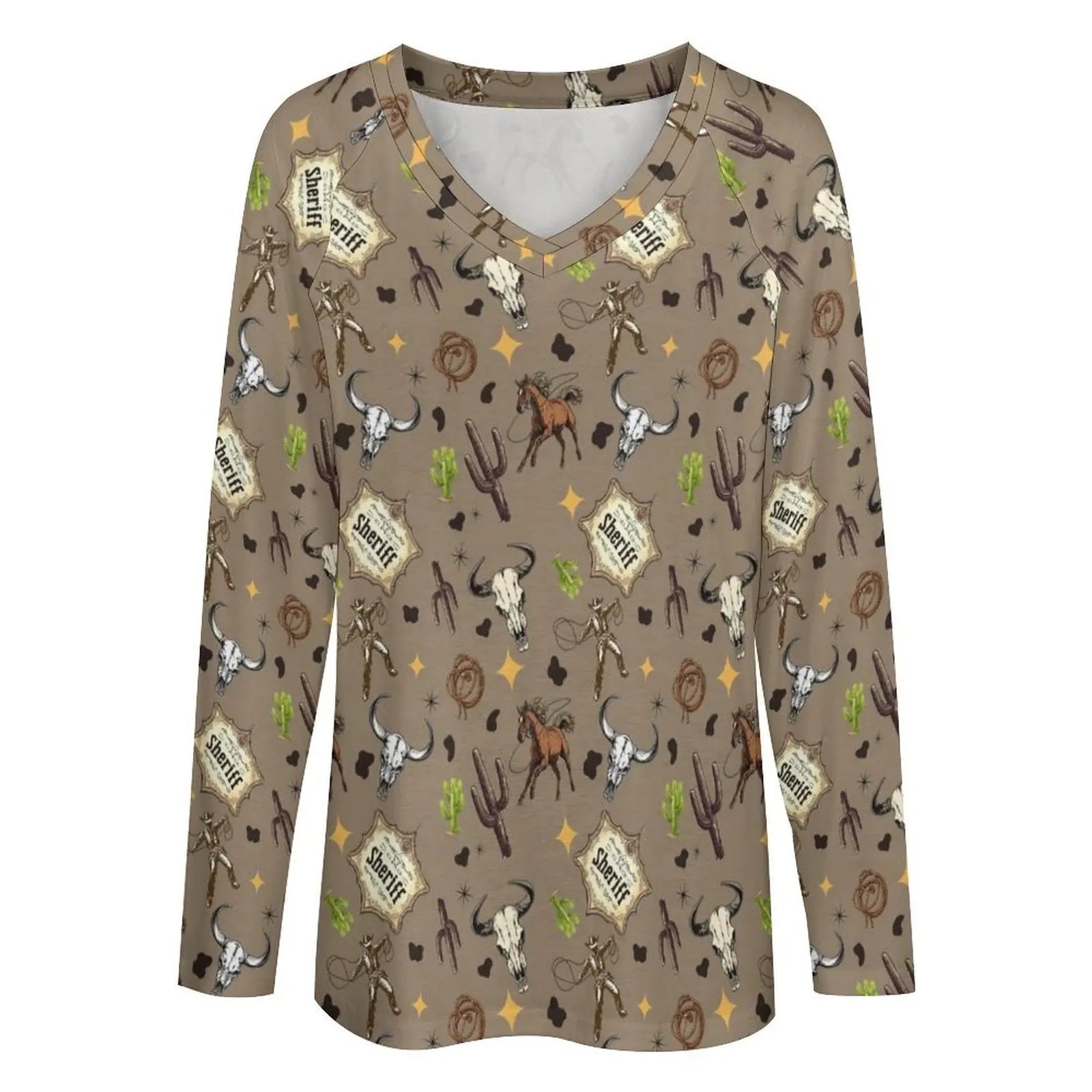 Baha Ranch Western Print Long Sleeve Top Baha Ranch Western Wear