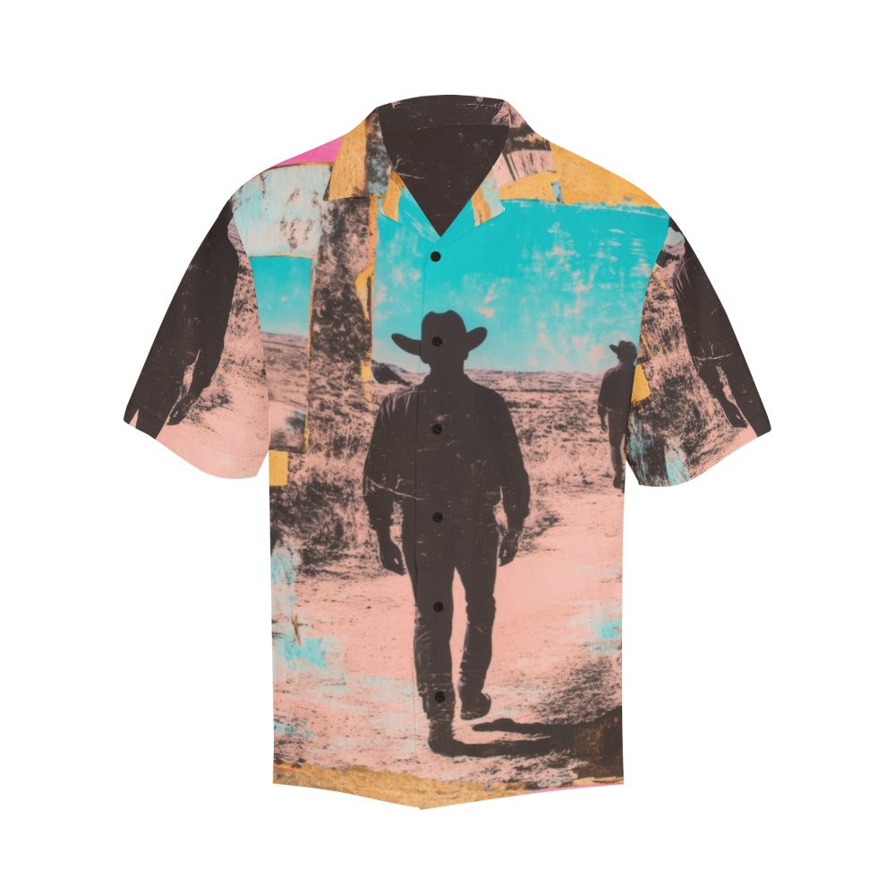 Baha Ranch Retro Pop Western Mystery Cowboy Men's Camp Shirt Baha Ranch Western Wear