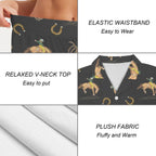Baha Ranch Rodeo Cowboy Women's Western Short Pajama Set Made in America Baha Ranch Western Wear