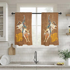 Rodeo Bullrider Window Curtains 28"x40" (2-Piece) Made in America Baha Ranch Western Wear
