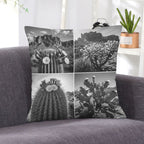 Baha Ranch Black White Cactus Velvety Soft Pillow Case Made in America Baha Ranch Western Wear