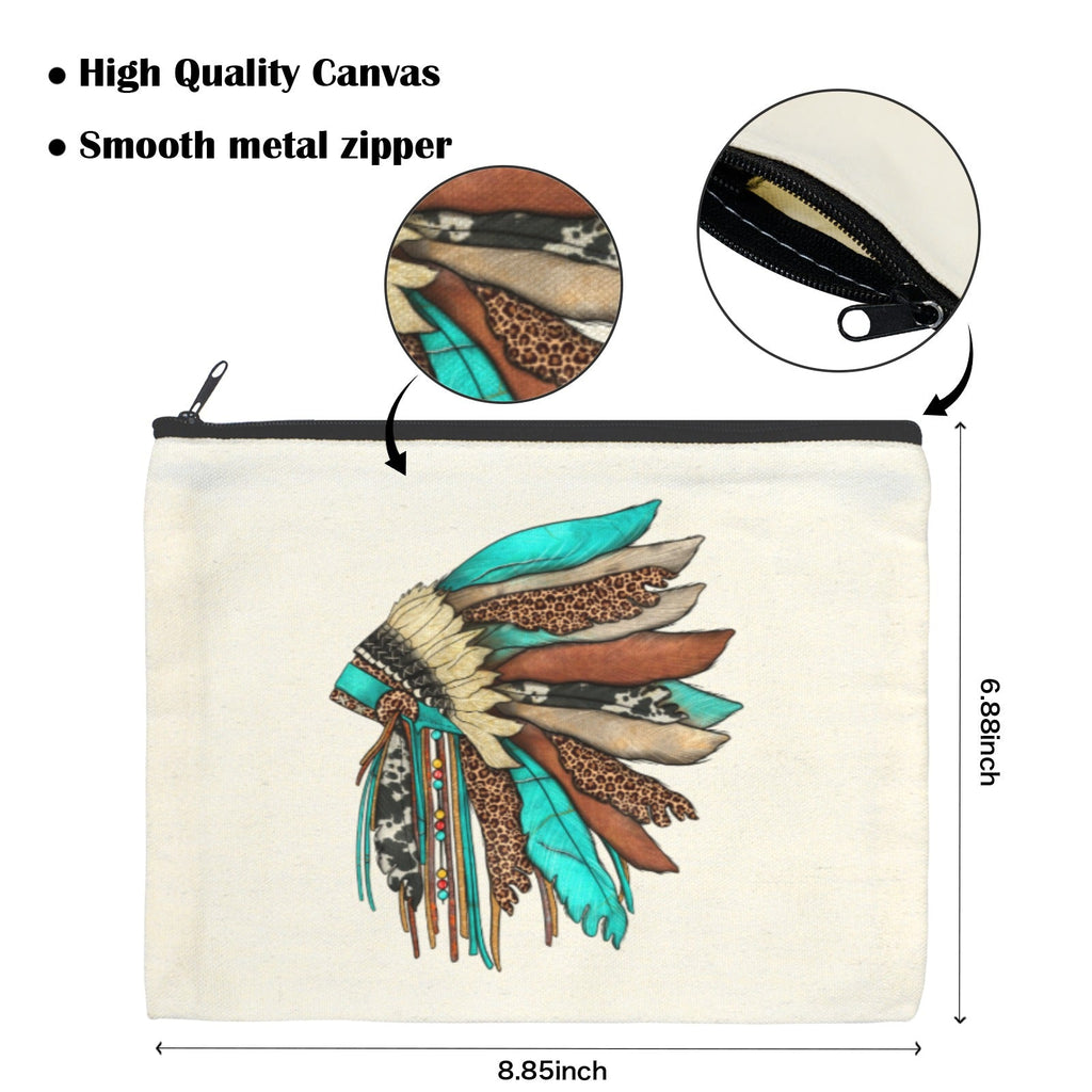 Baha Ranch Native Headdress Cosmetic Bag Pouch Pack of 5 Made in America Baha Ranch Western Wear