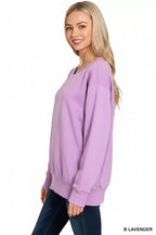Zenana Fleece Boat Neck Sweatshirt