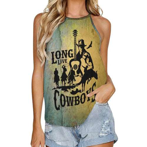 Baha Ranch Cowboys Print Women's Western Tank Top Baha Ranch Western Wear