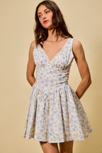 SO ME Froal Print Fit and Flare Dress